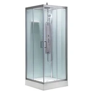 Kabiny z hydromasażem - Hydrosan Kabina prysznicowa zabudowana kwadratowa 80x80 cm profil szczotkowany LISA - miniaturka - grafika 1