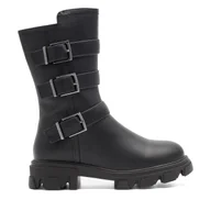Buty dla dziewczynek - Botki DeeZee CS6226-01 Czarny - miniaturka - grafika 1