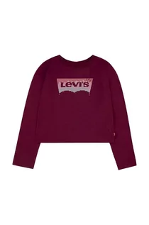 Bluzki dla dziewczynek - Levi's longsleeve bawełniany dziecięcy kolor czerwony - grafika 1