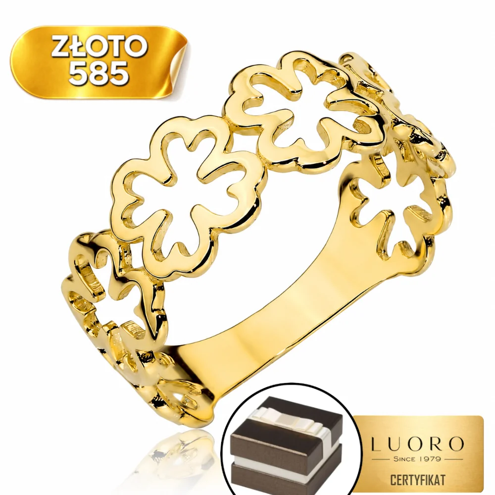 PIERŚCIONEK ZŁOTY 585 14K KONICZYNKI DELIKATNY ELEGANCKI R14