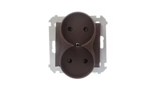 Kontakt Simon KONTAKT - Gniazdo 2x2P brąz mat DG2MZ.01/46 SIMON54 - Gniazdka elektryczne - miniaturka - grafika 1