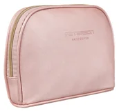 Kosmetyczki, organizery i kuferki - Kosmetyczka damska ze skóry ekologicznej Peterson, różowa - miniaturka - grafika 1