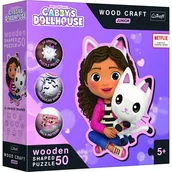Puzzle - Trefl, Puzzle Wood Craft Junior Gabby i jej Kotek, 50 elem. - miniaturka - grafika 1