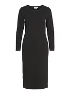 Sukienki - Vila VIARMERONE L/S Długa sukienka - NOOS, czarny, XS - miniaturka - grafika 1