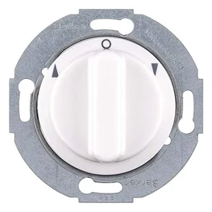 Hager Polo Serie 1930/Glas Łącznik żaluzjowy obrotowy z elementem centralnym i pokrętłem, 2-biegunowy, biały 381203 381203 - Gniazdka elektryczne - miniaturka - grafika 1
