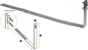 Elko-Bis Uchwyt pod dachówkę L-330mm H-100mm ocynk z zaczepami skręcany 91003301 - Piorunochrony - miniaturka - grafika 1