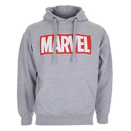 Bluzy męskie - Marvel Męska bluza z kapturem z długim rękawem z logo Core, szary (sportowy szary), XXL - miniaturka - grafika 1