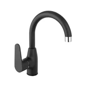 Baterie umywalkowe - Bateria umywalkowa czarna Cordoba Ferro - miniaturka - grafika 1