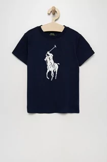 Koszulki i topy damskie - Ralph Lauren Polo Polo t-shirt bawełniany dziecięcy kolor granatowy z nadrukiem - grafika 1