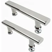 Zawiasy, okucia i inne akcesoria - 145 mm chromowane klamki do drzwi prysznicowych ze stali nierdzewnej do łazienki i kuchni - miniaturka - grafika 1