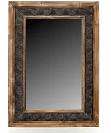 Lustra - Art-pol Lustro drewniane w ozdobnej ramie brązowo/czarne 84x60 MSL1482BR - miniaturka - grafika 1