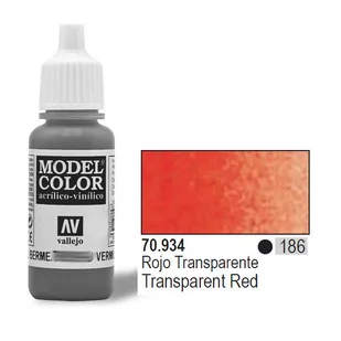 VALLEJO Farba Nr186 Tran sp Red 17mlTransparent - Akcesoria i części modelarskie - miniaturka - grafika 1