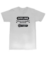 Koszulki i topy damskie - Koszulka Offline ciesz się moją obecnością Prezent Śmieszna Szara L - miniaturka - grafika 1