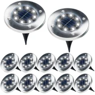 Lampy ogrodowe - Artemis 12X Lampa Ogrodowa Solarna Lampki Wbijane Gruntowe Dysk Led Z Czujnikiem - miniaturka - grafika 1