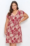 Bielizna nocna - Damska koszulka nocna Blossom PLUS SIZE czerwona  3XL - miniaturka - grafika 1