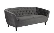 Sofy i kanapy - Actona Sofa 3osobowa Ria Velvet dark grey - miniaturka - grafika 1