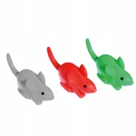 Zabawki dla kotów - Zabawka piszcząca MYSZ winylowa 9cm mała 3 myszki kolorowe dla kota psa x3 - miniaturka - grafika 1