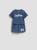 Komplety dla niemowląt - Reserved - Bawełniany komplet - granatowy - miniaturka - grafika 1