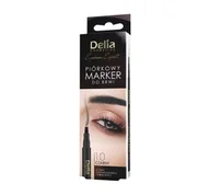 Akcesoria i kosmetyki do stylizacji brwi - Delia Cosmetics Eyebrow Expert Piórkowy Marker do brwi - kolor czarny 1szt - miniaturka - grafika 1