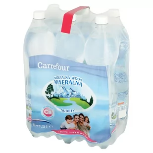 Carrefour Naturalna woda mineralna Sudety lekko gazowana 6 x 1,5 l - Woda - miniaturka - grafika 1