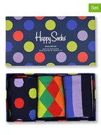 Skarpetki męskie - Happy Socks 3-częściowy zestaw prezentowy ze wzorem - miniaturka - grafika 1