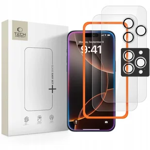 SZKŁO HARTOWANE TECH-PROTECT EASY SET+ 3-PACK IPHONE 16 PRO / 17 PRO CLEAR - Szkła hartowane na telefon - miniaturka - grafika 1