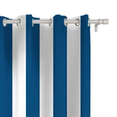 Zasłony - Zasłona SUMMER wzór SM21 | pasy granatowe 150 x 200 cm tkanina standard - miniaturka - grafika 1