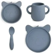 Miseczki i talerzyki dla dzieci - Nuuroo Silicone Food Set 4-Piece Lykke Koala Color: Bering Sea - miniaturka - grafika 1