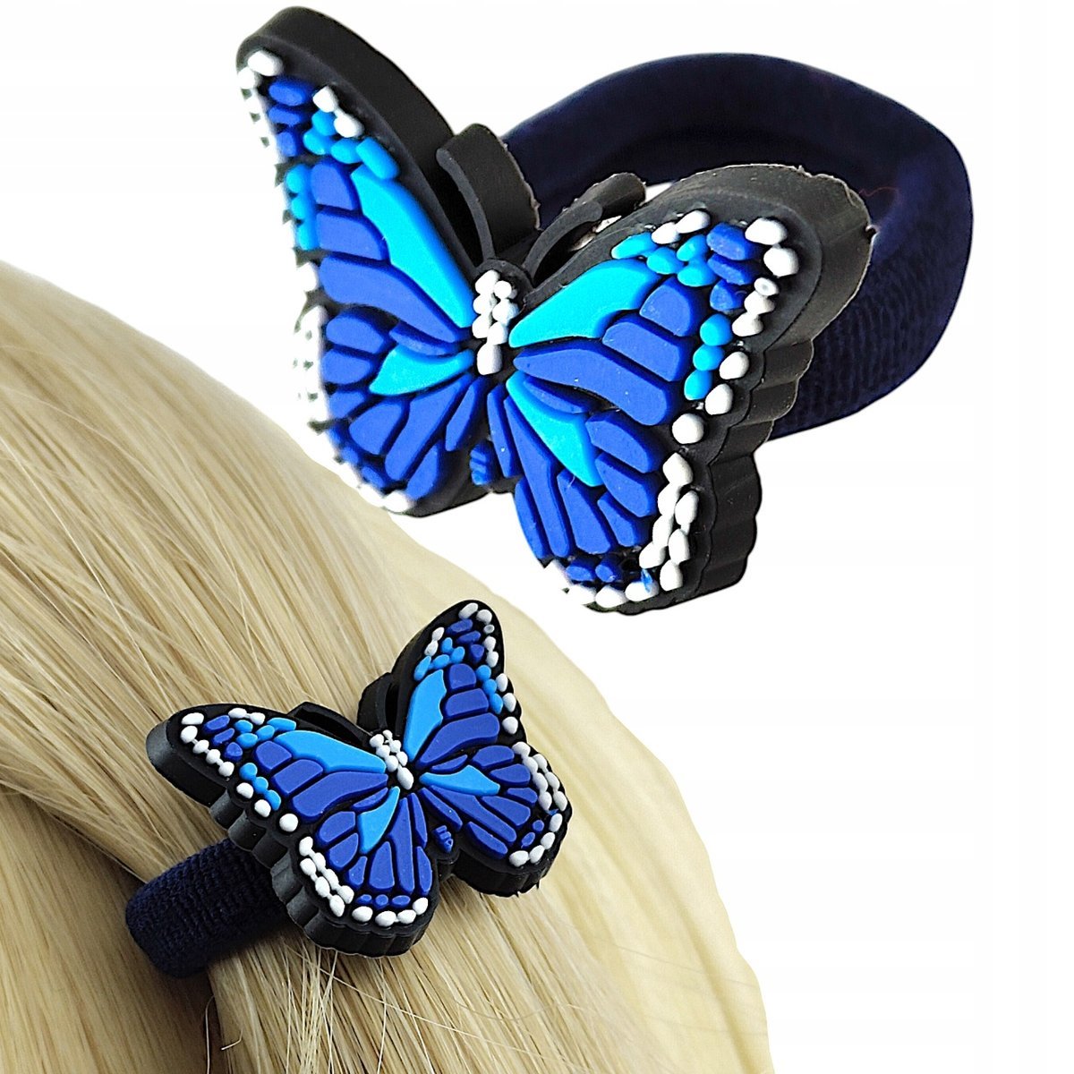 Gumki do włosów Motylki Kolorowe dla dzieci frotki niebieskie