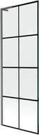 Parawany nawannowe - Mexen Next L parawan nawannowy 1-skrzydłowy 70 x 150 cm, czarny wzór, gun gray szczotkowany - 895-070-000-03-77-66 - miniaturka - grafika 1