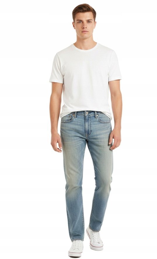 LEVI'S JEANSY PROSTE MĘSKIE W BŁĘKITNYM ODCIENIU 36/32 16BA