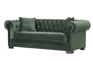 Dekoria Sofa Chesterfield Classic Velvet Deep Forest 3os. 218x96x77cm 006-489 - Sofy i kanapy - miniaturka - grafika 1