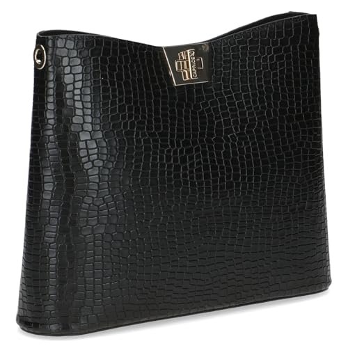 Caprice Damska torebka 9-61020-45, czarna krokodyla, Czarny, krokodyl