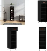 Szafki na buty - vidaXL Szafka na buty czarna 30x35x105 cm Materiał drewnopochodny - Szafka na buty - Szafki na buty - Przechowywanie butów - Organizer na buty - miniaturka - grafika 1