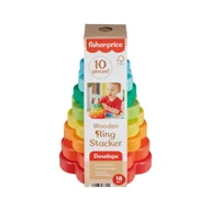 Sortery dla dzieci - Fisher-Price. Drewniana piramidka Kolorowe kwiatki - zabawka - miniaturka - grafika 1