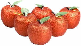 Brokatowe jabłuszka na choinkę - 6 szt. - Ozdoby bożonarodzeniowe - miniaturka - grafika 1