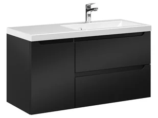 Szafka Wisząca Z Umywalką ETH 90 cm D Prawa - Czarny Mat - Szafki łazienkowe - miniaturka - grafika 1