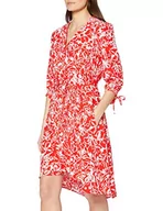 Koszule damskie - French Connection Damska koszula Fayola Drape Dress Casual, Fiery Red/Suma White, 42 PL - miniaturka - grafika 1