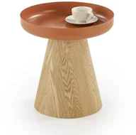 Ławy i stoliki kawowe - Stolik kawowy GINA 40x40cm cynamonowy/dąb HALMAR - miniaturka - grafika 1