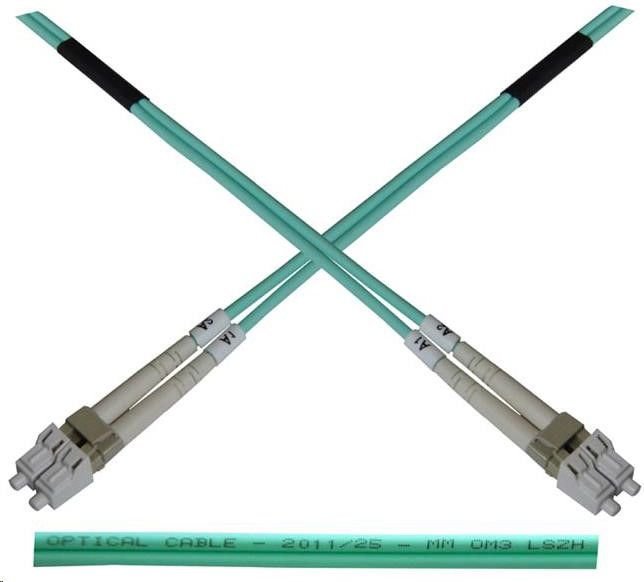 Lynx CS Światłowód krosowy LC/LC, OM3, zielony, 1m DPX-50-LC/LC-OM3-1