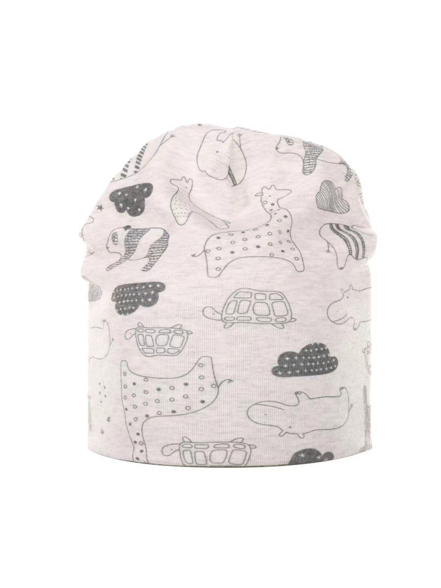 Chłopięca czapka bawełniana w zwierzęta beżowa Be Snazzy r.52/54