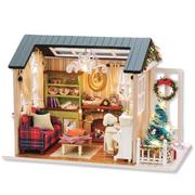 Zabawki kreatywne - Miniaturowy domek DIY, do sklejania, składania LED Magiczne Boże Narodzenie - miniaturka - grafika 1