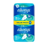 Podpaski - Always Ultra Day podpaski higieniczne ze skrzydełkami 1 Normal 20 sztuk - miniaturka - grafika 1
