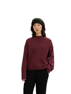 TOM TAILOR Damski Sweter ze stójką 1033539, 30812 - Port Red Melange, XXL - Swetry damskie - miniaturka - grafika 1