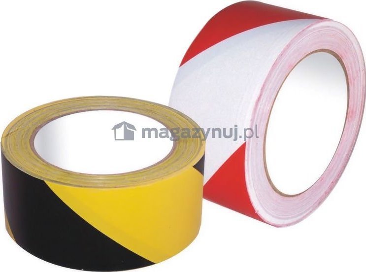 ASTAT Taśma ostrzegawcza, dwukolorowa. Wymiary: 50 mm x 33 mb biało-czerwony