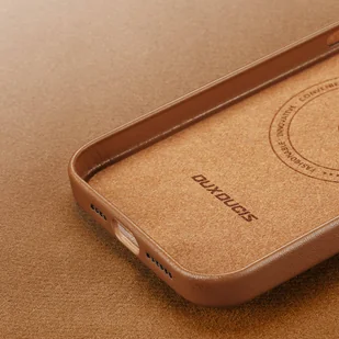 Dux Ducis Grit skórzane etui do iPhone 14 Pro Max elegancki pokrowiec ze sztucznej skóry (kompatybilne z MagSafe) brązowy - Etui i futerały do telefonów - miniaturka - grafika 10