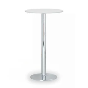 B2B Partner Stolik wysoki Olympo II, średnica 600 mm, chromowana podstawa, płyta biała 423224 - Stoły i stoliki do biura - miniaturka - grafika 1