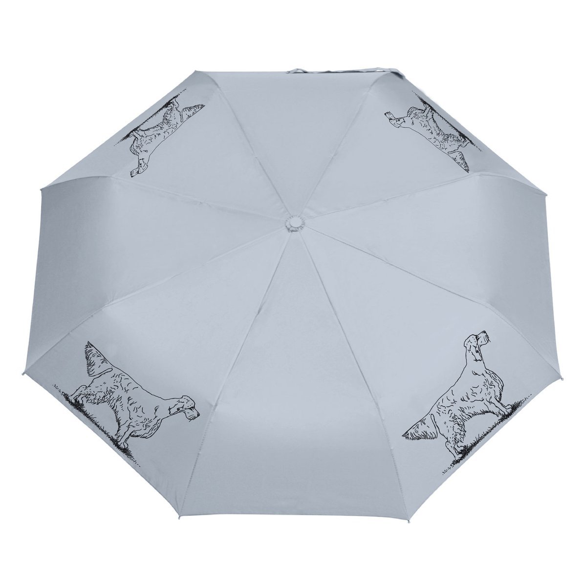 Parasol z Psami Parasolka Setter Składana, Lekka, Wiatroodporna Szary