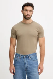 Trussardi t-shirt męski kolor beżowy gładki G0228000042N - Koszulki męskie - miniaturka - grafika 1