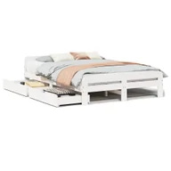 Łóżka - vidaXL Łóżko z litego drewna bez materaca białe 150x200 cm drewno sosnowe - miniaturka - grafika 1